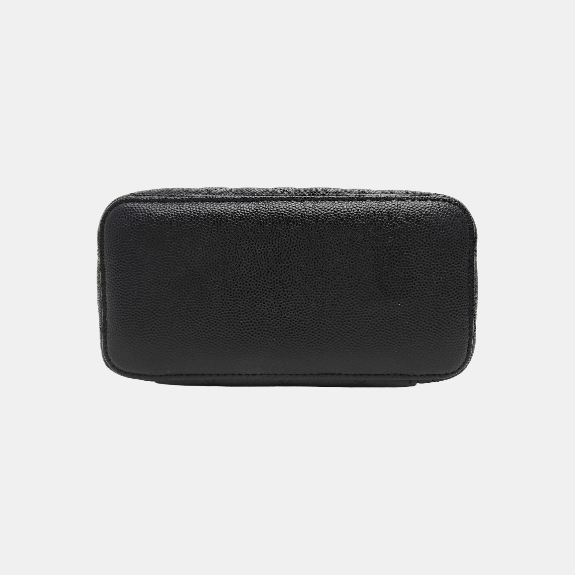 VANITY CASE Small Quilted Grained Calfskin Black