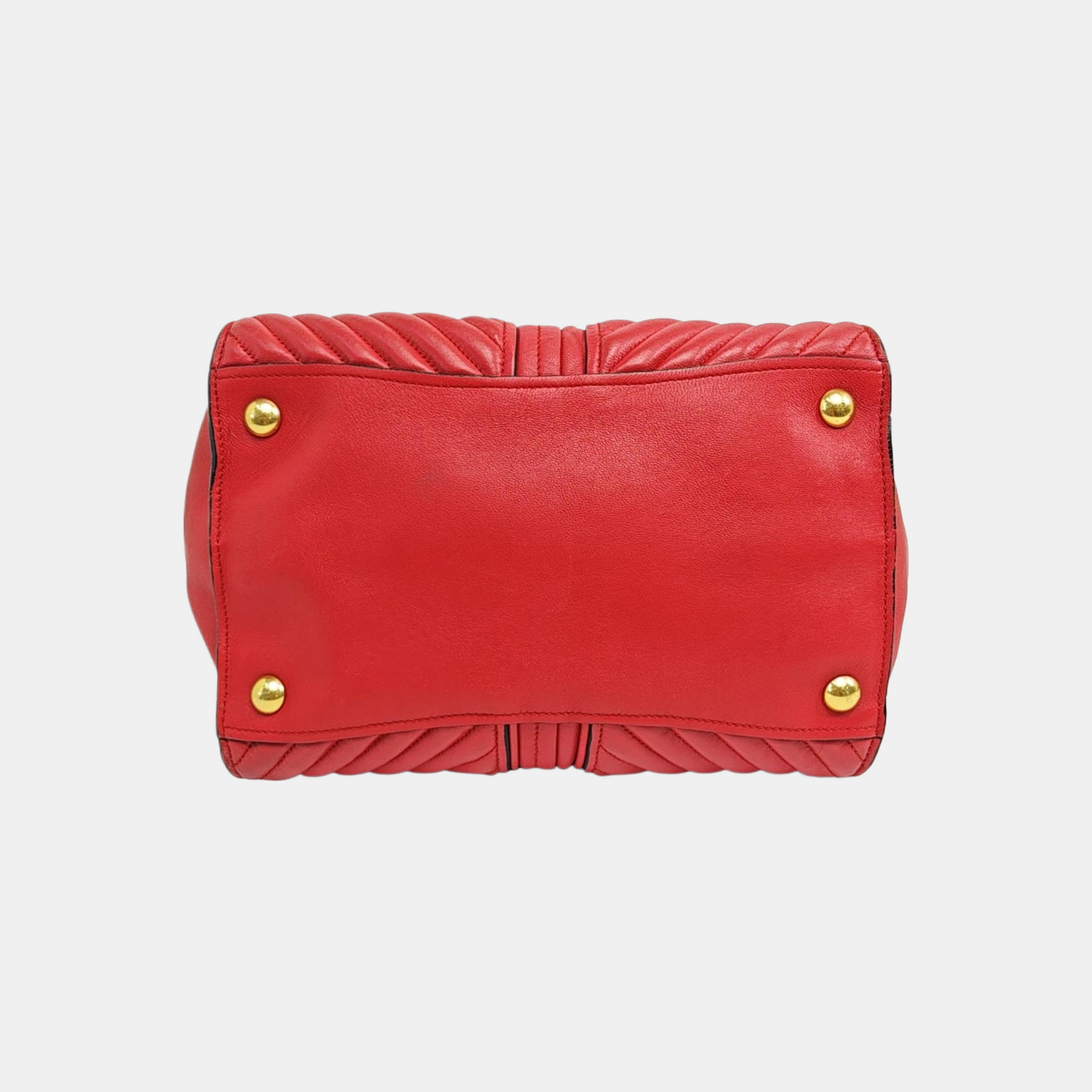 Quilted Lambskin Tote Bag Red