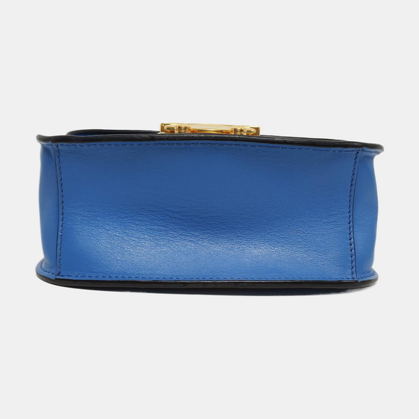 Calfskin Shoulder Bag Blue