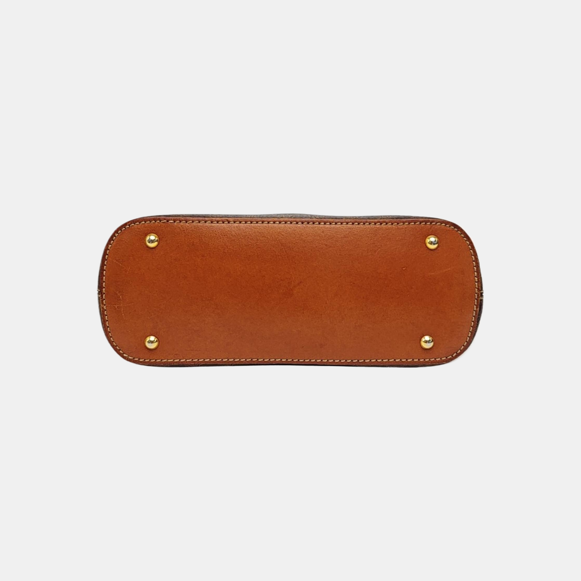 Coated Canvas Shoulder Bag Brown