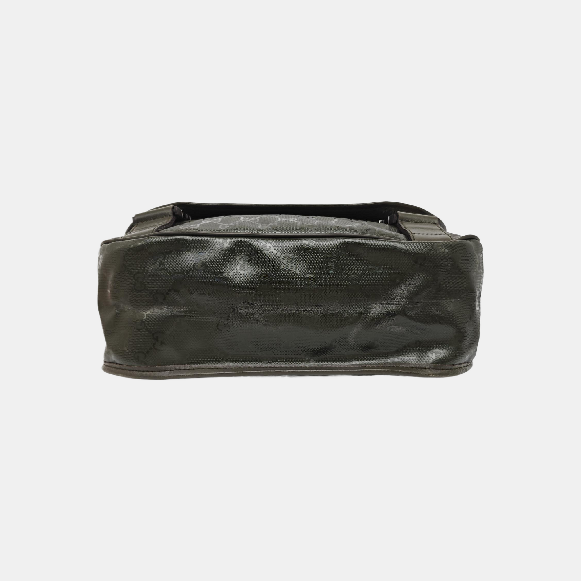 GG Imprime Monogram Coated Canvas Green