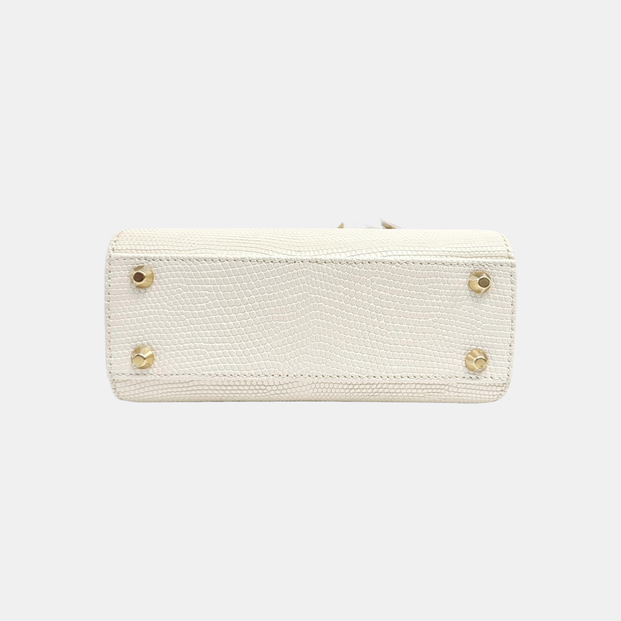 Lady Dior Mini Lizard White