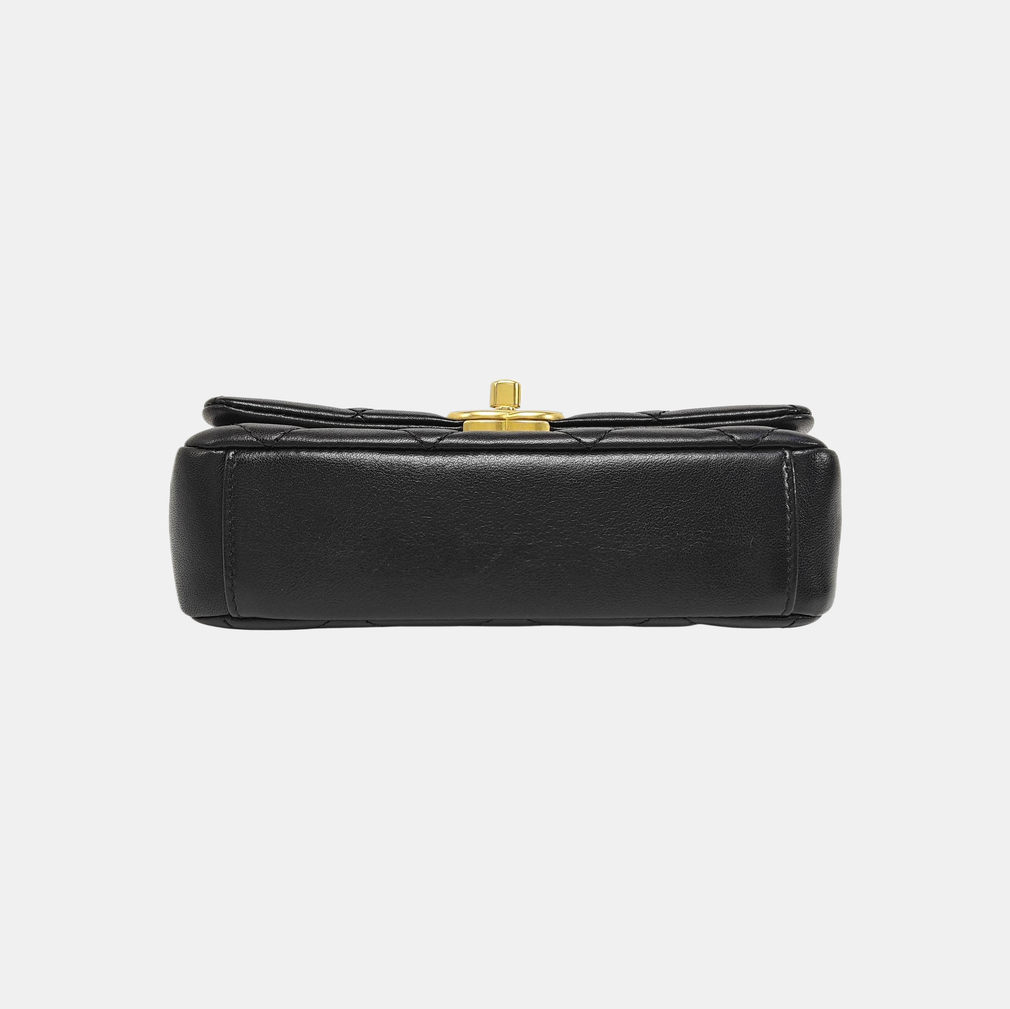 TWO TONE CHAIN HANDLE Quilted Calfskin Black