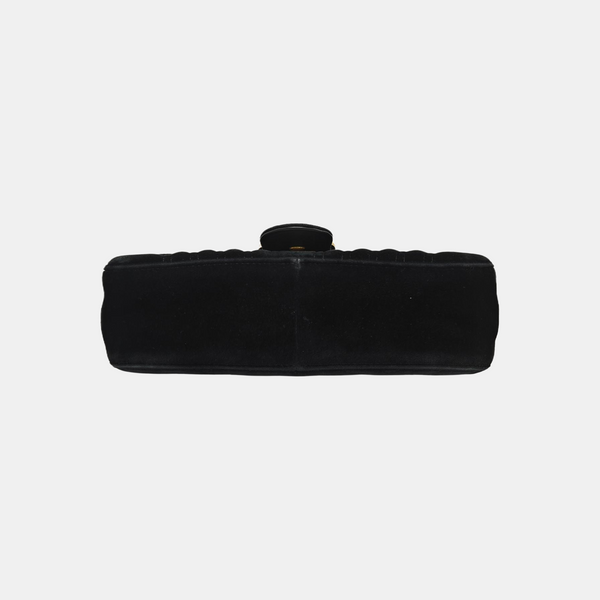 GG Marmont Medium Quilted Velvet Black