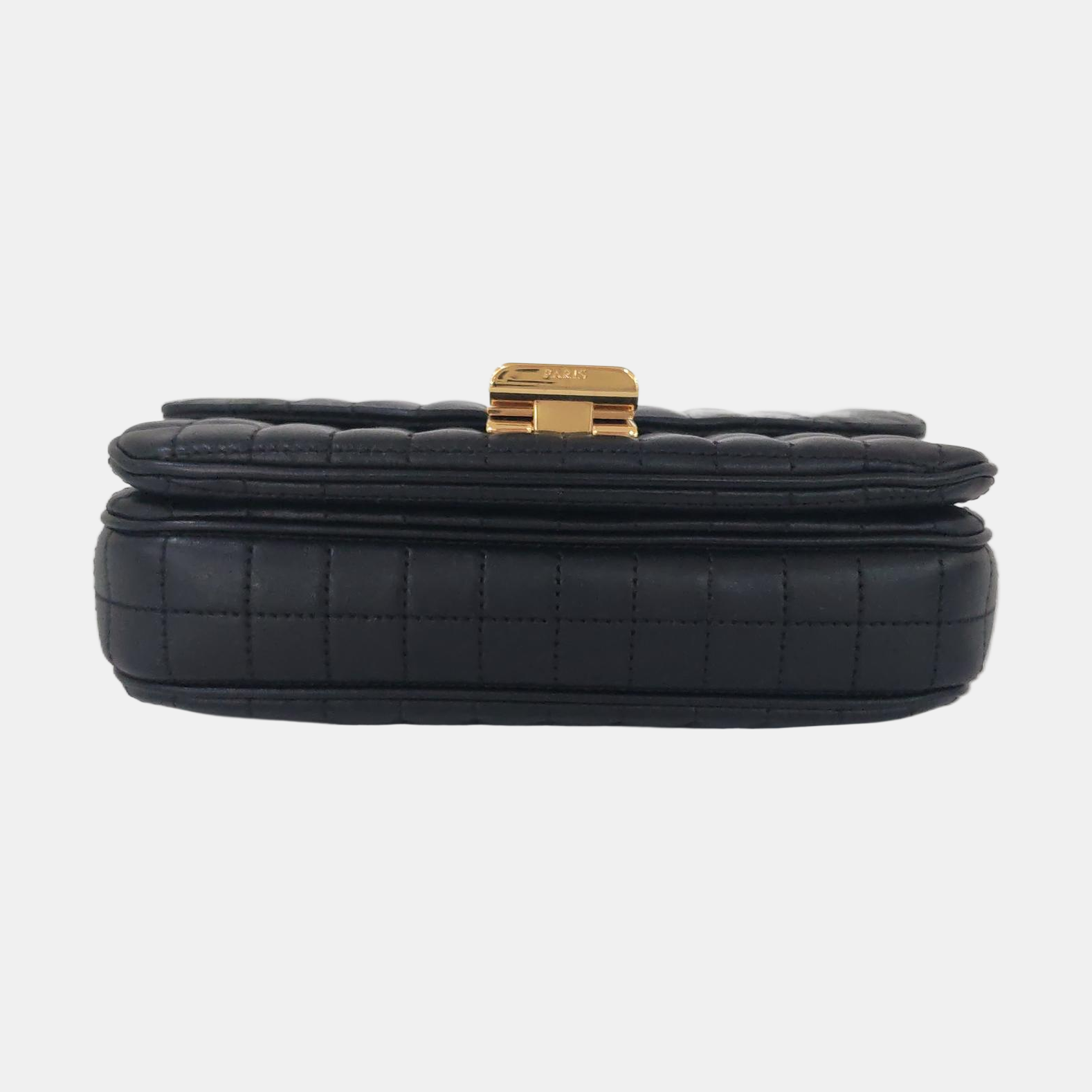 C Small Quilted Calfskin Black
