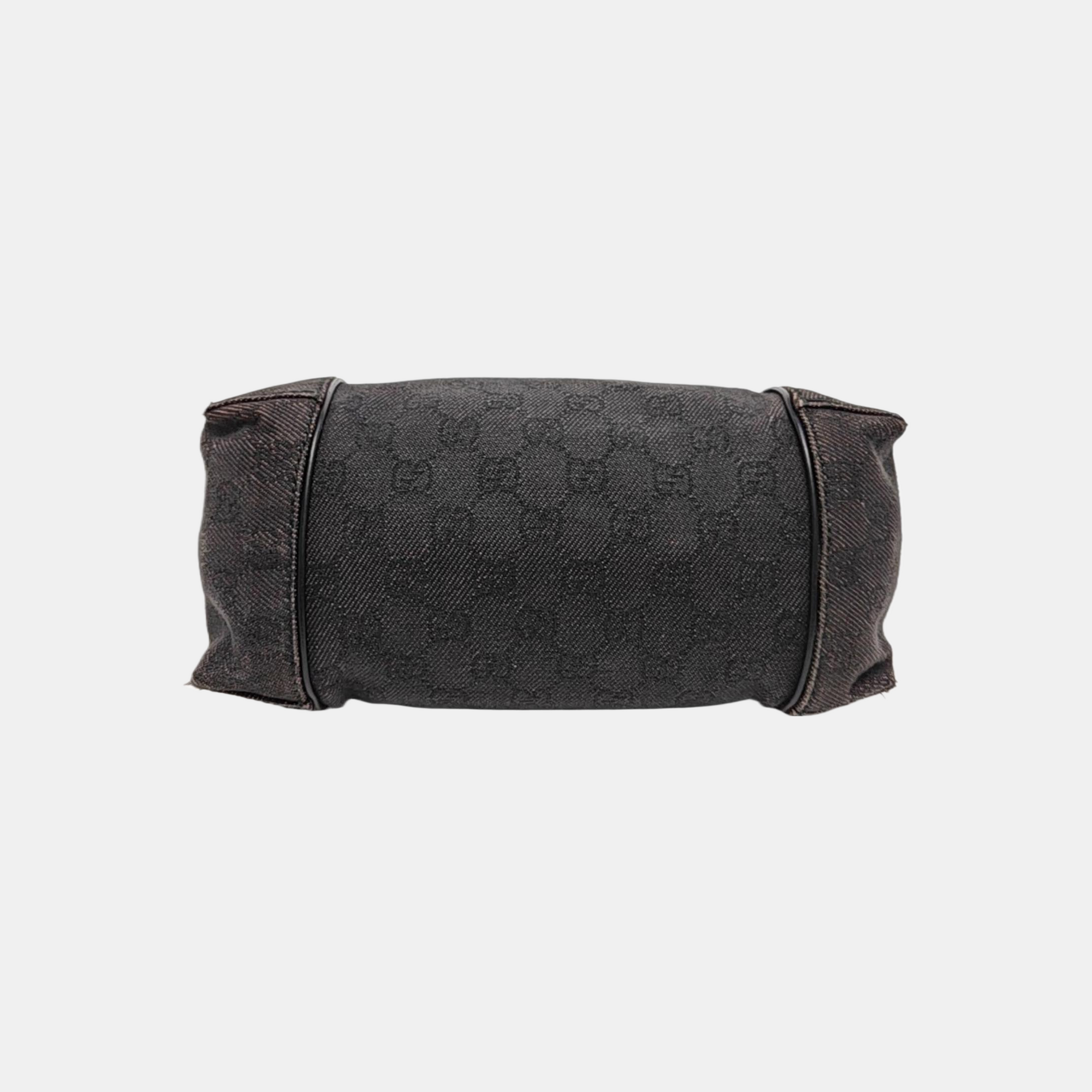 Monogram Denim Top Handle Bag Black