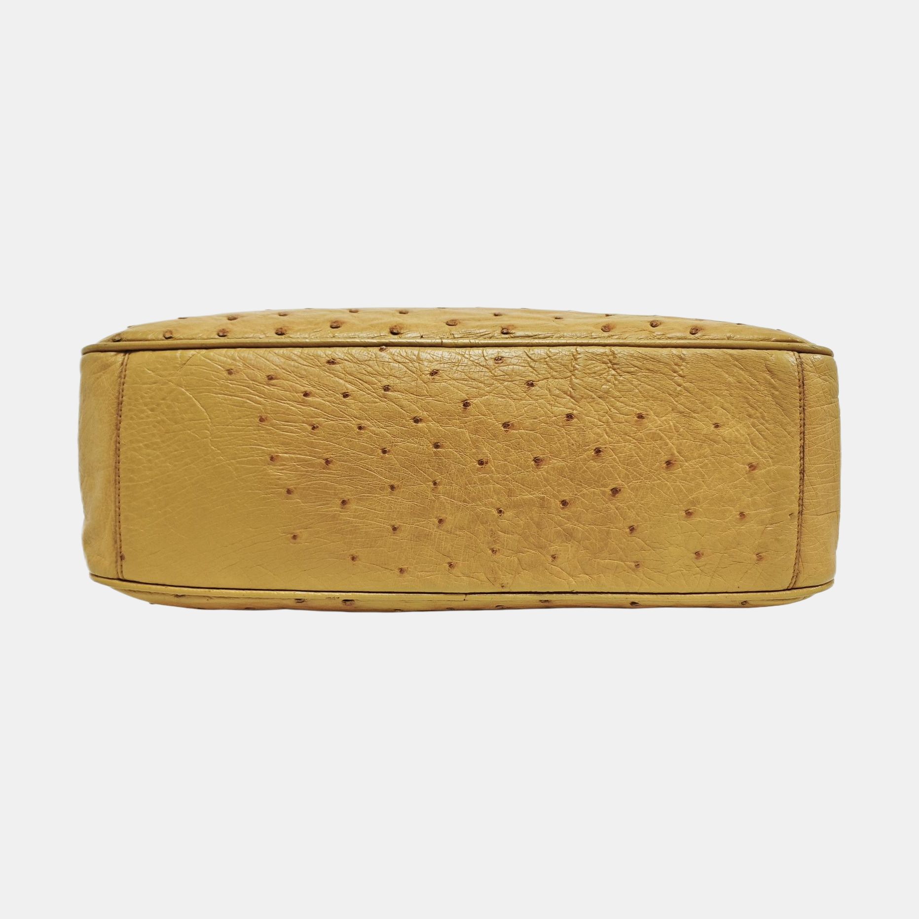 Bolso de mano de avestruz amarillo