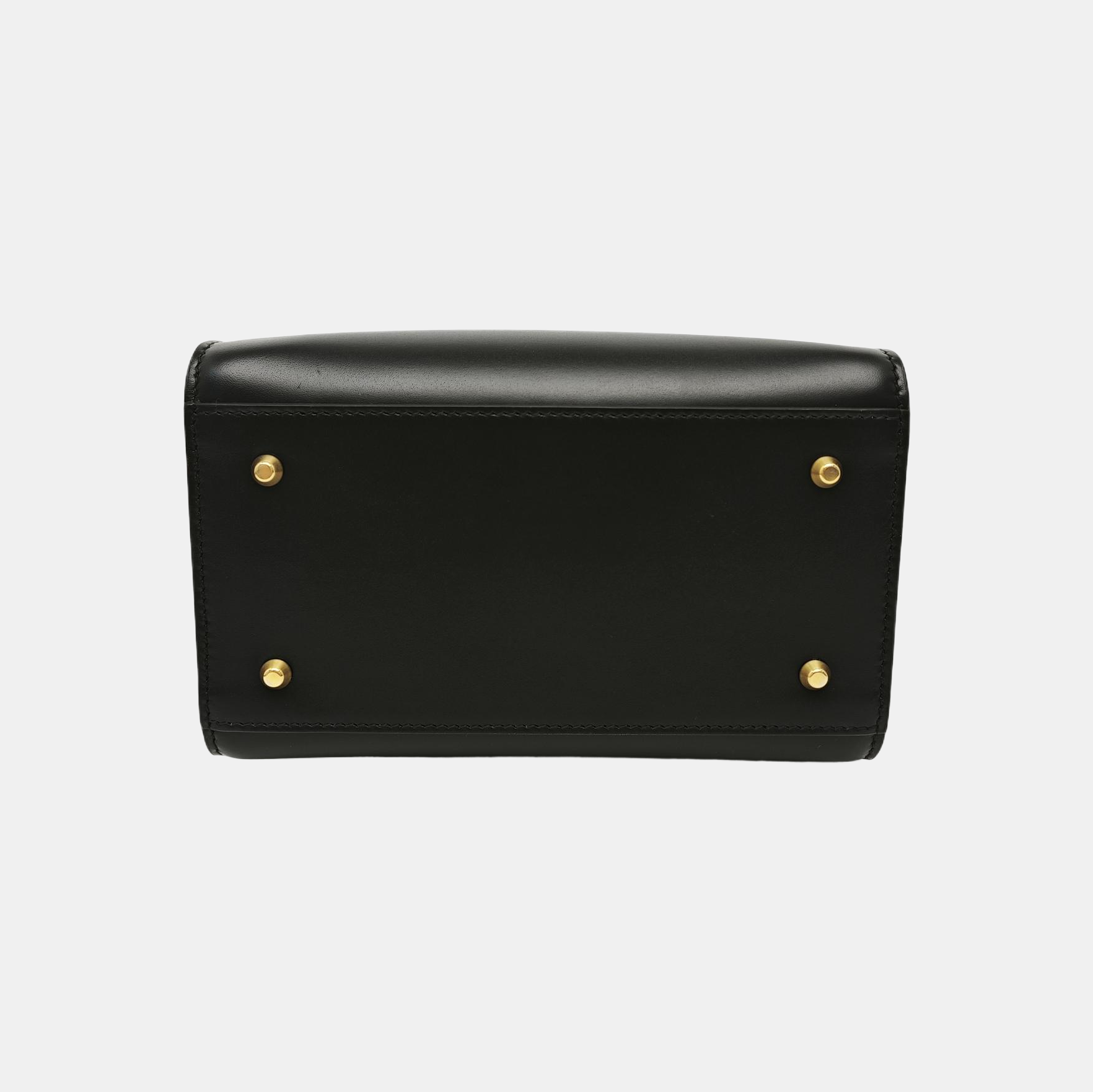 Calfskin Shoulder Bag Small Black