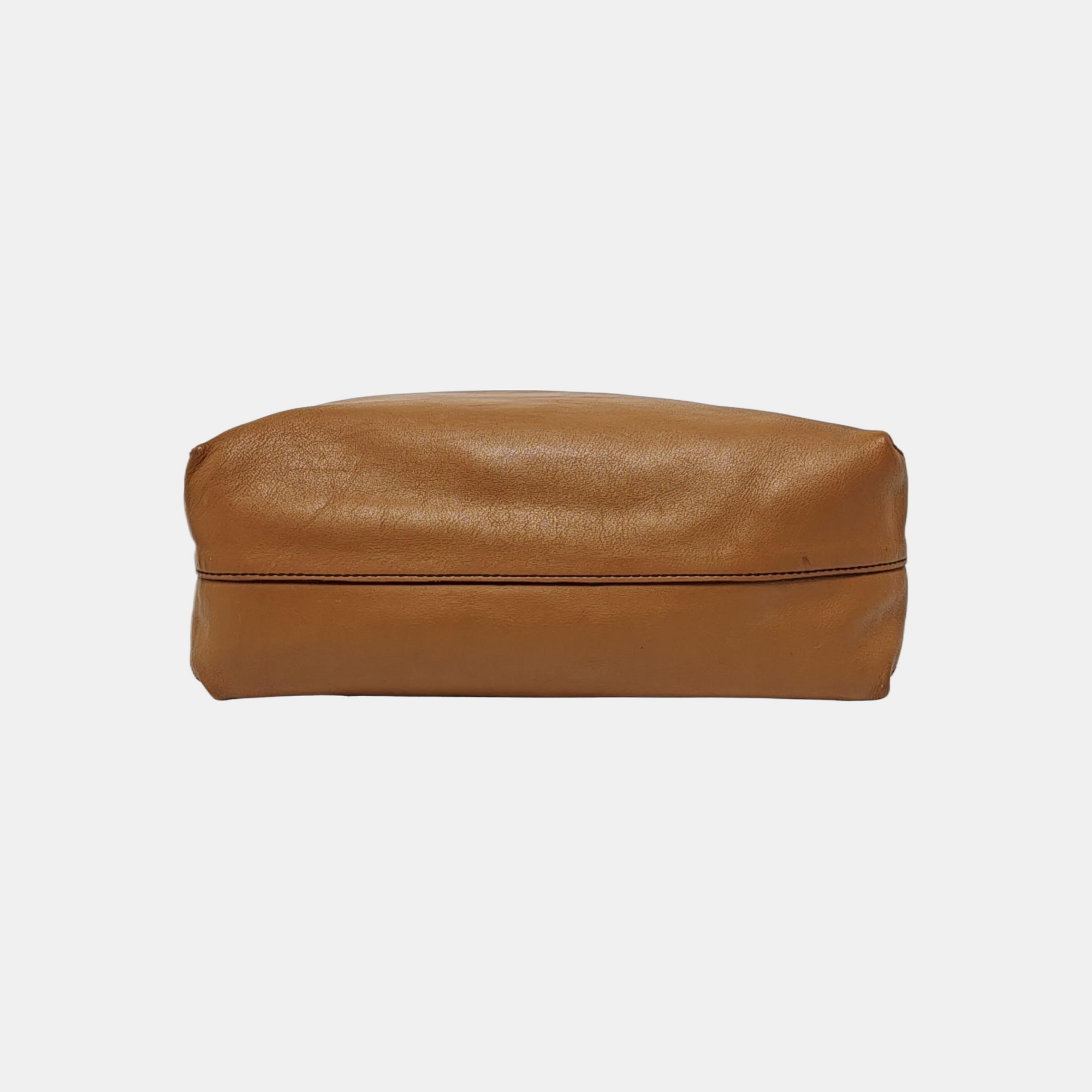 Calfskin Top Handle Bag Brown