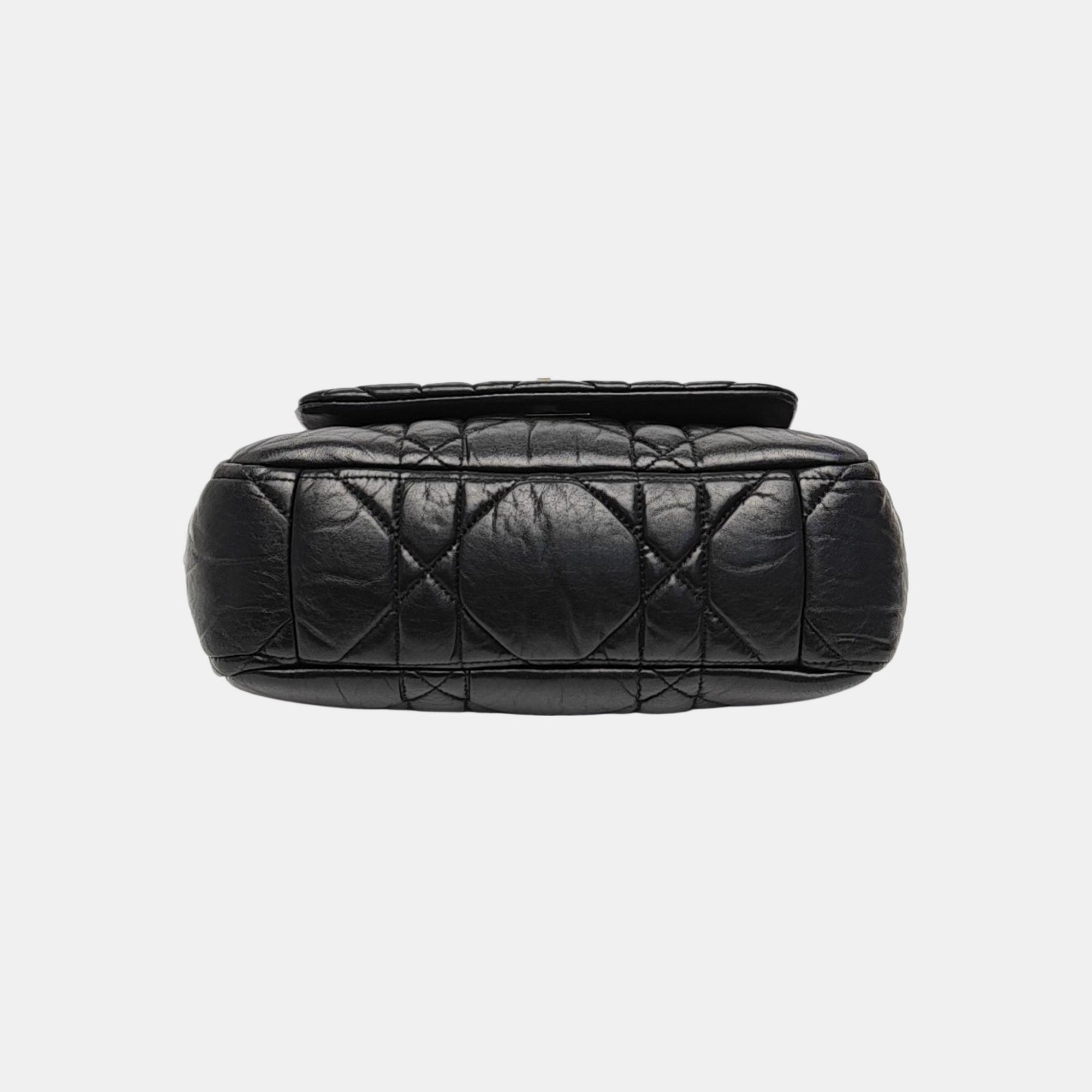 Cannage Lambskin Shoulder Bag Black