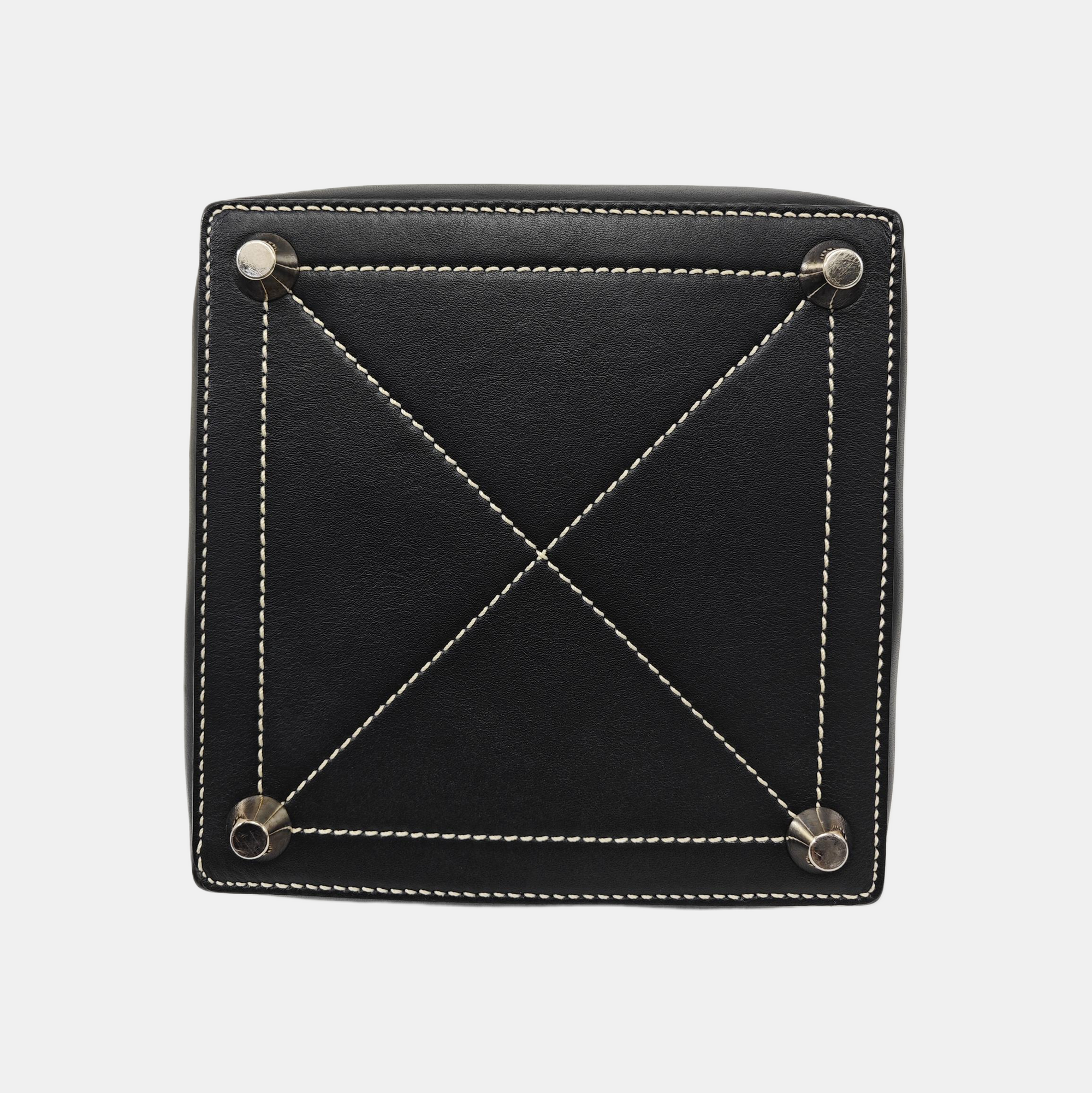 Calfskin Top Handle Bag Black