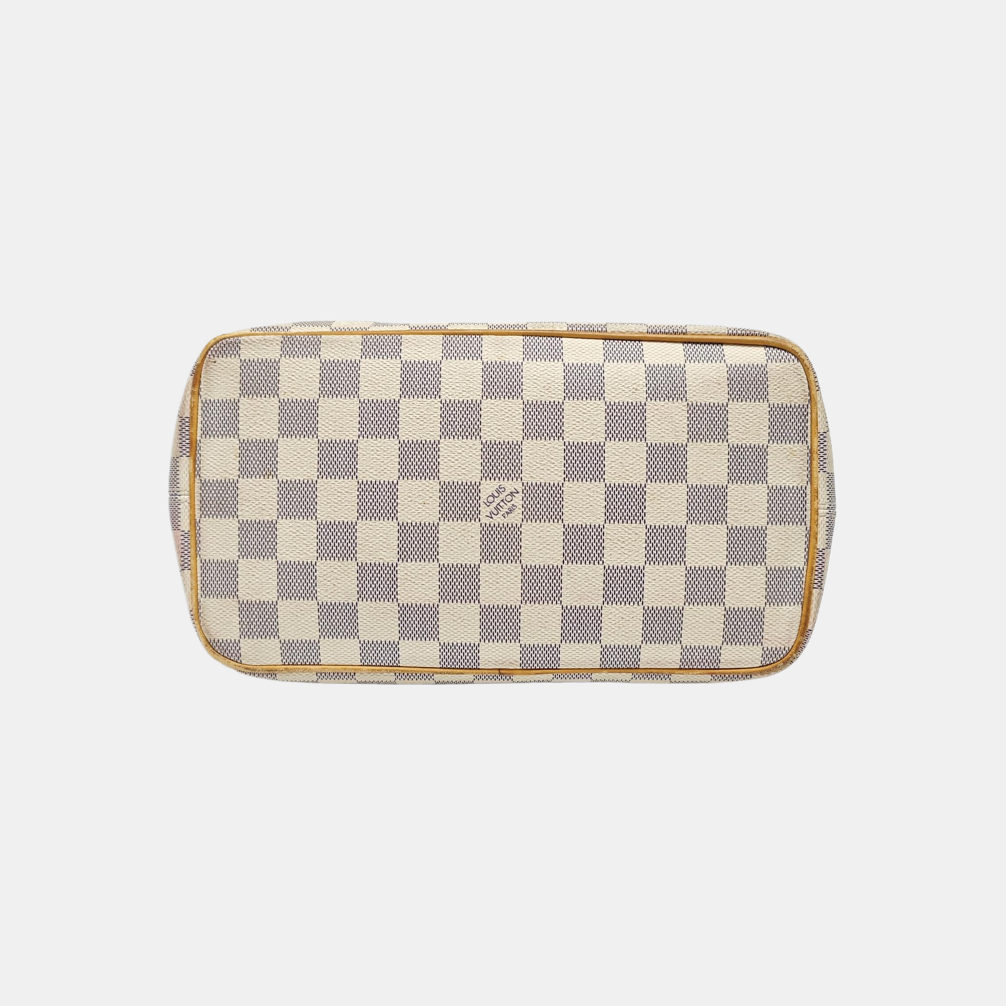 SALEYA PM Damier Azur Coated Canvas White