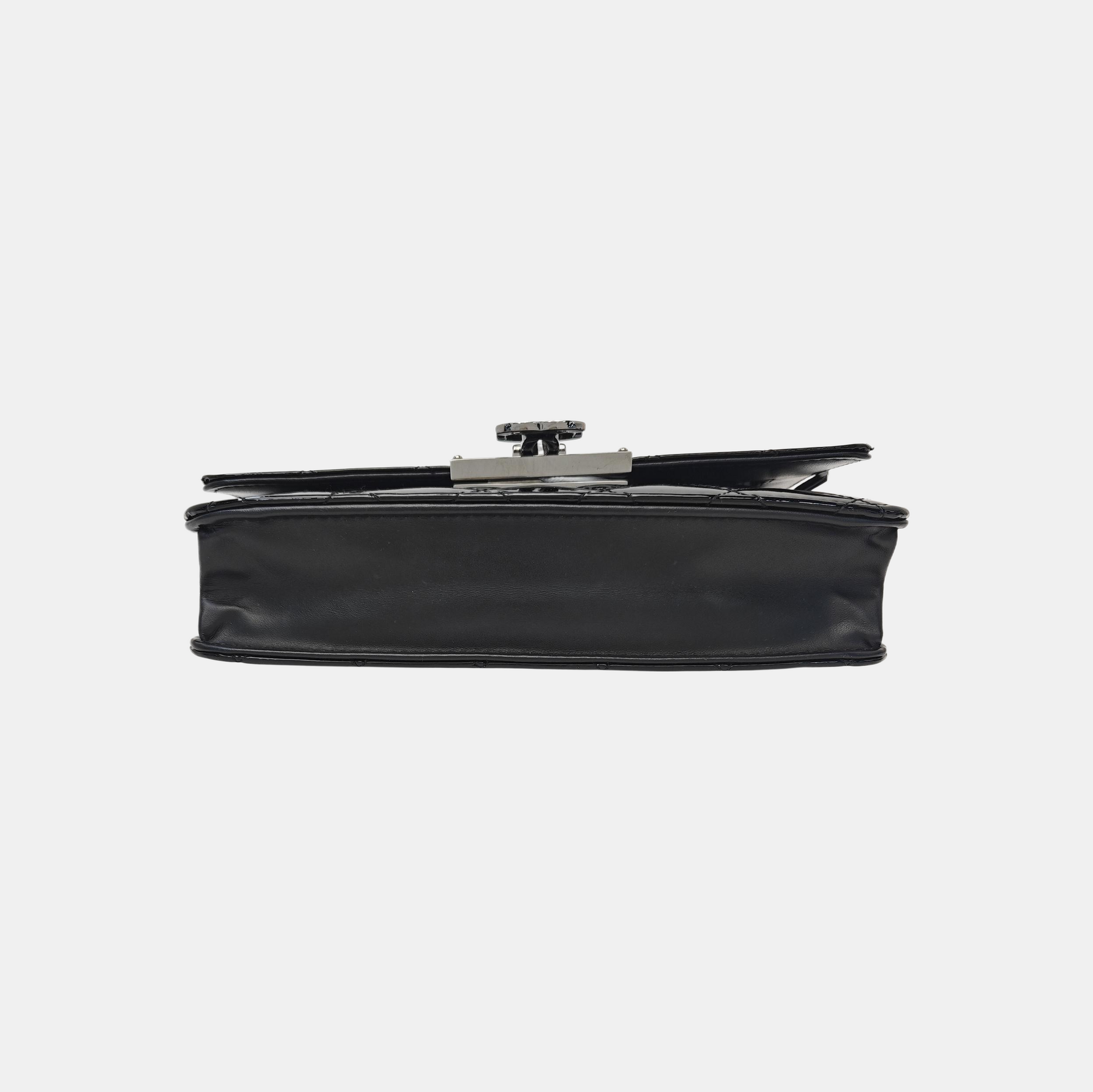 Quilted Calfskin Shoulder Bag Black