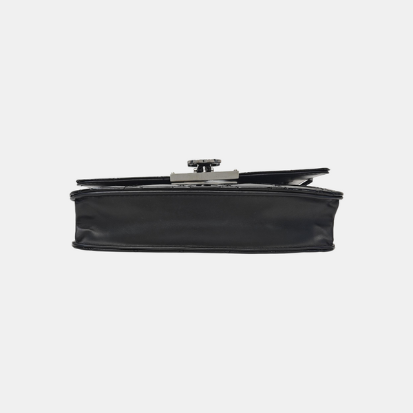 Quilted Calfskin Shoulder Bag Black