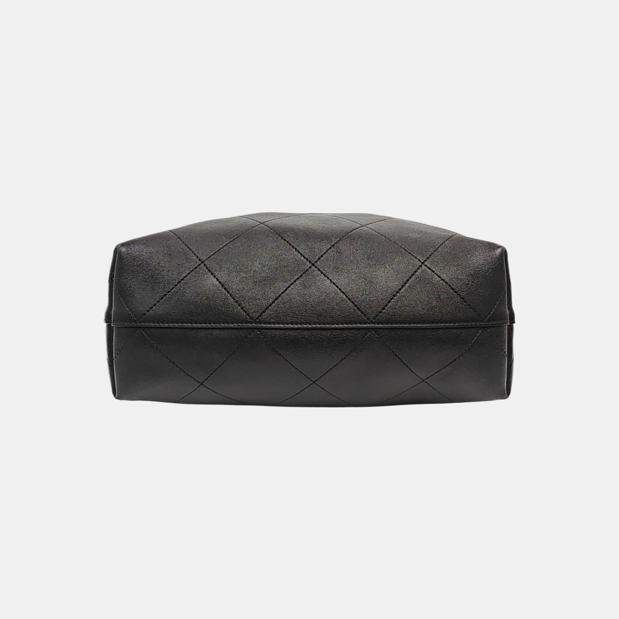 Quilted Lambskin Shoulder Bag Black