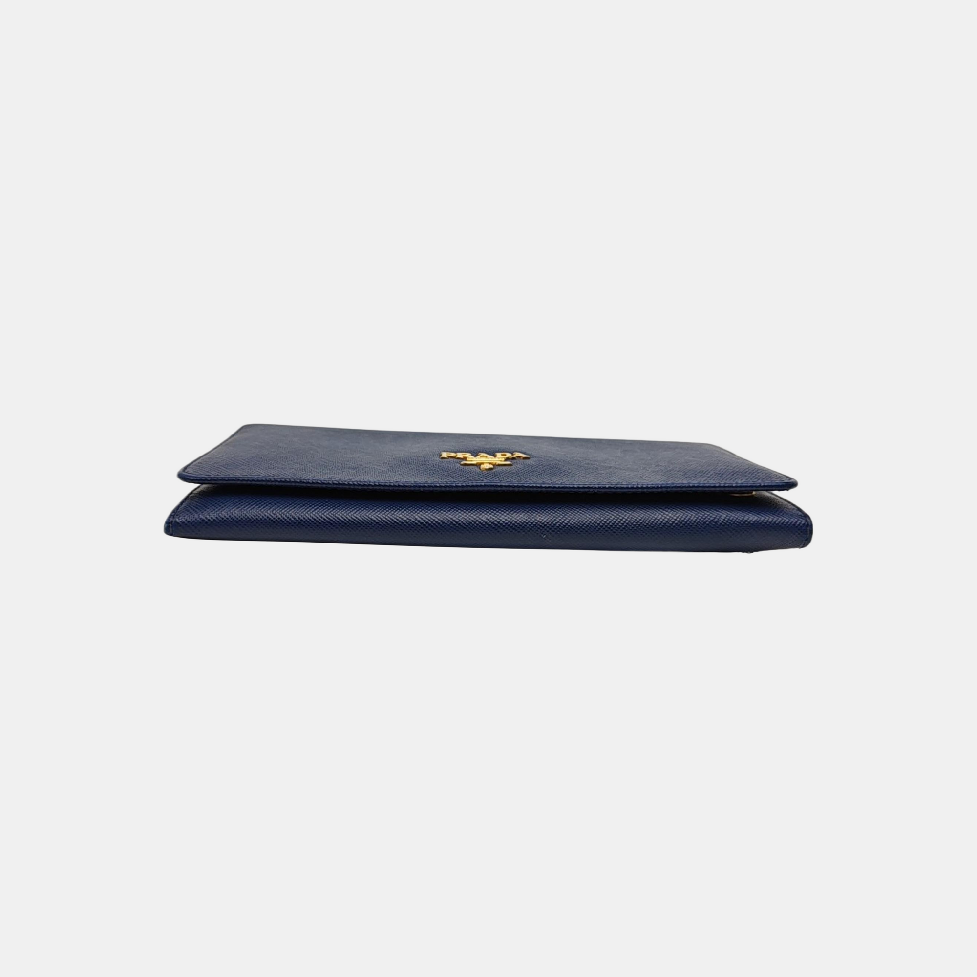 Mini Bag Saffiano Calfskin Blue Wallet