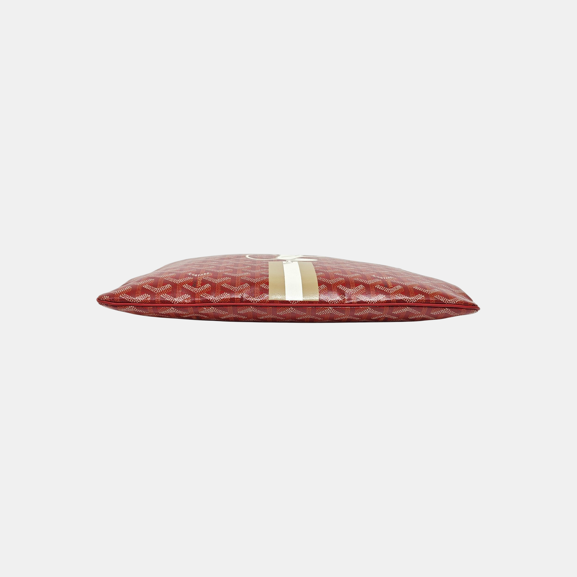 Coated Canvas Clutch Red