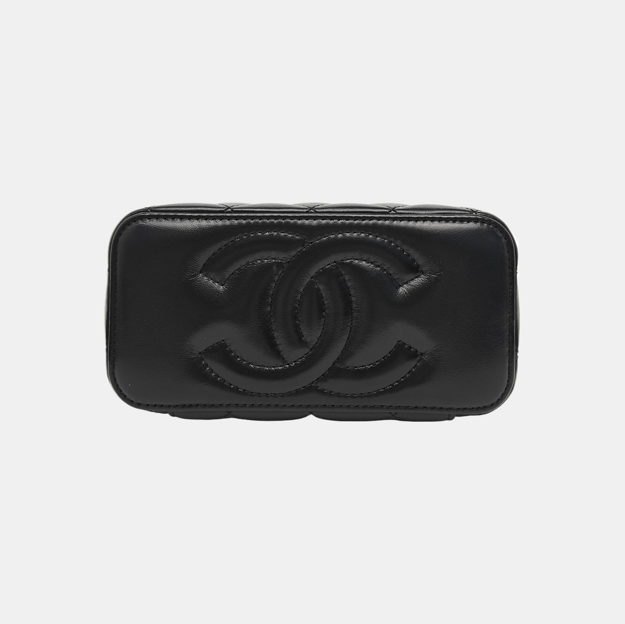 VANITY CASE Small Quilted Calfskin Black