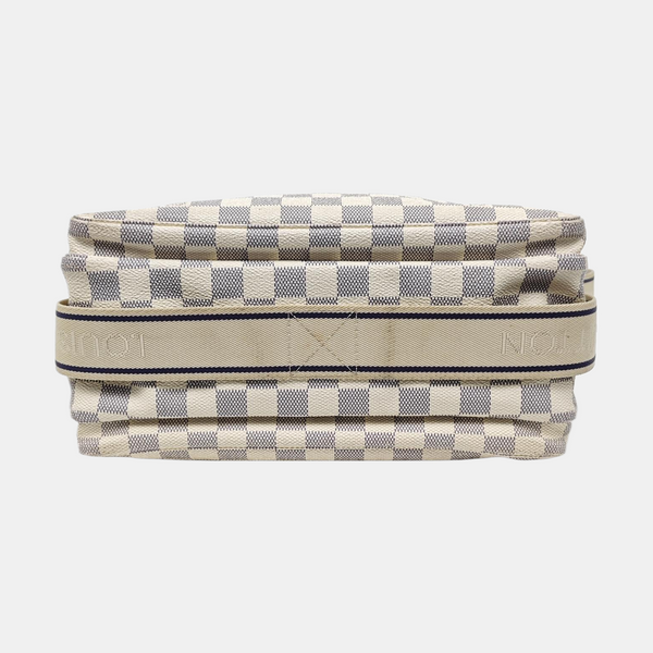 NAVIGLIO Damier Azur Coated Canvas White
