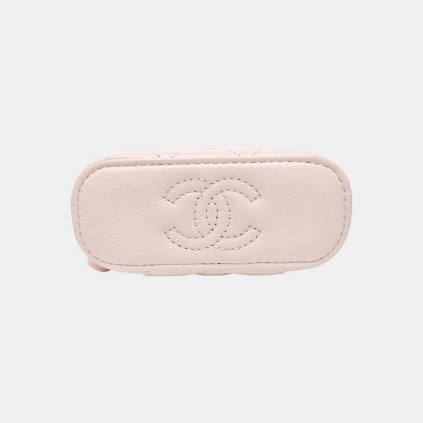 Quilted Grained Calfskin Top Handle Bag Pink