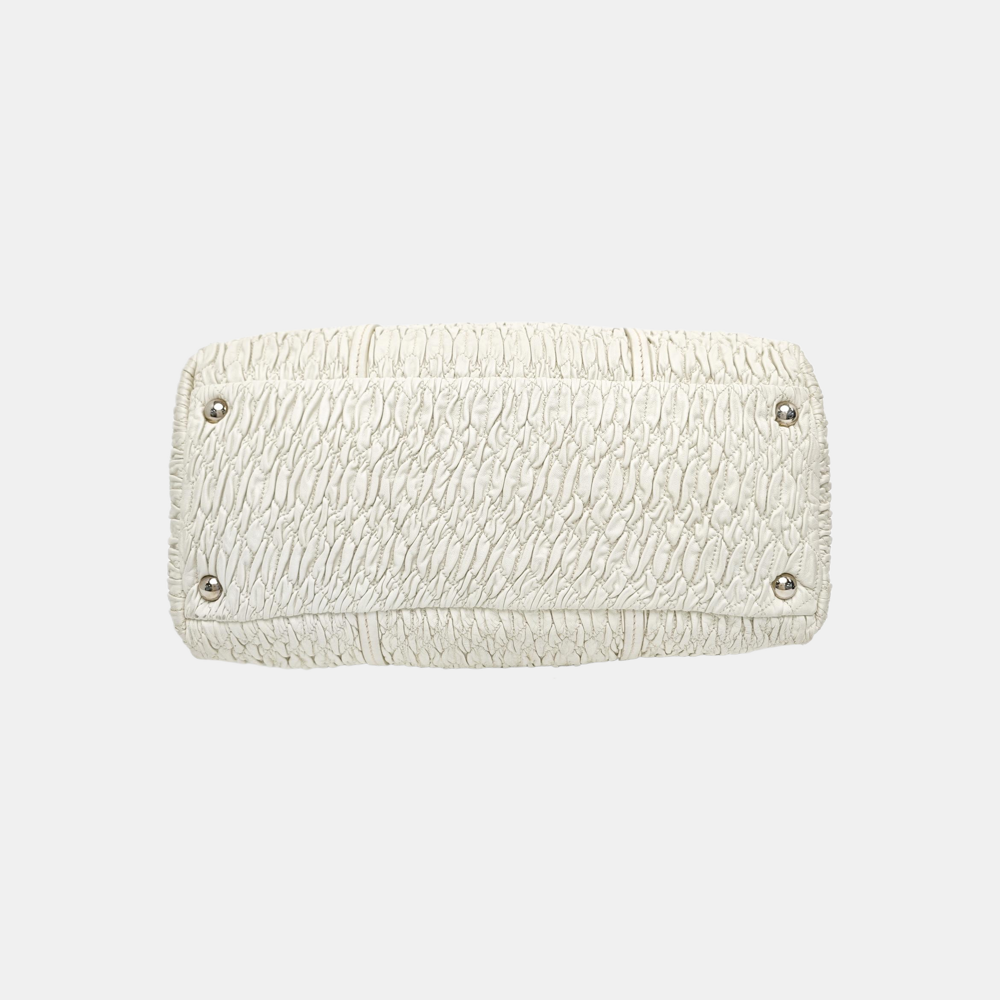 Avenue Quilted Lambskin White