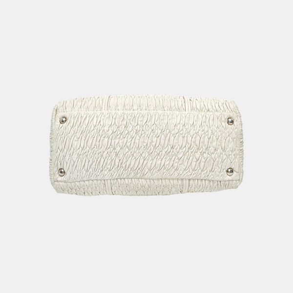 Avenue Quilted Lambskin White