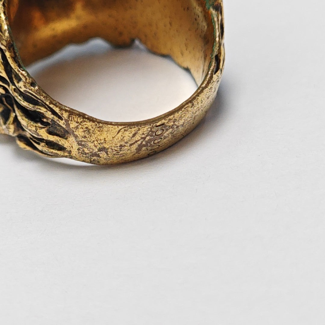 Lion Head Metal Gold Ring EU 62