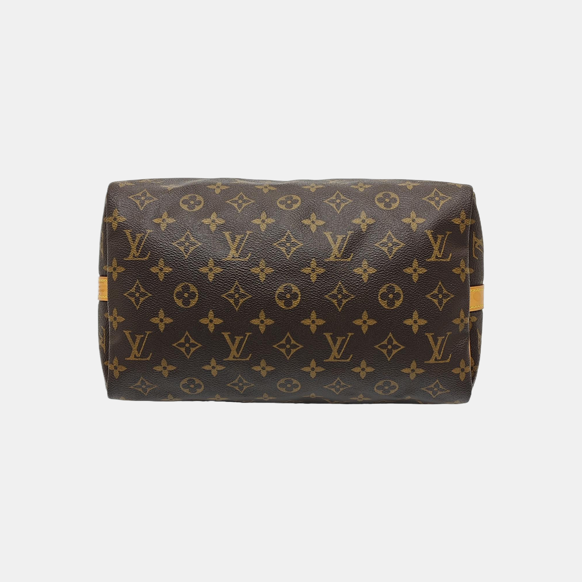 SPEEDY 30 Monogram Coated Canvas Brown