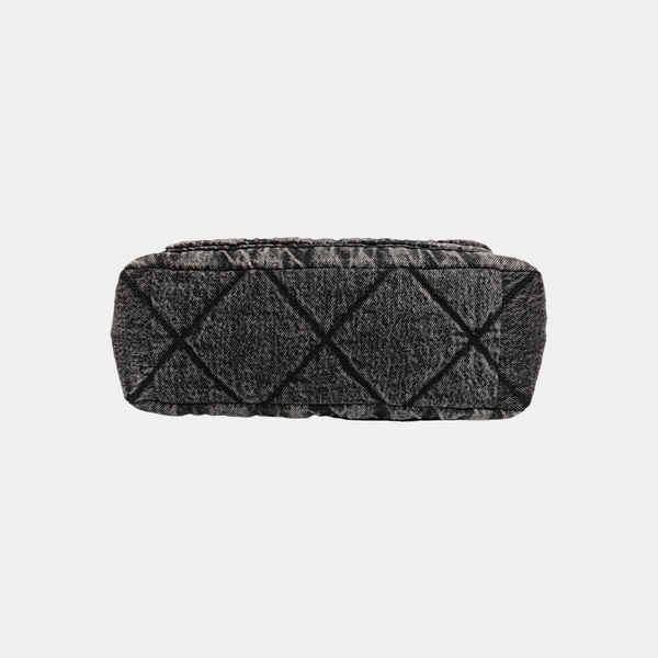 Quilted Denim Shoulder Bag Black