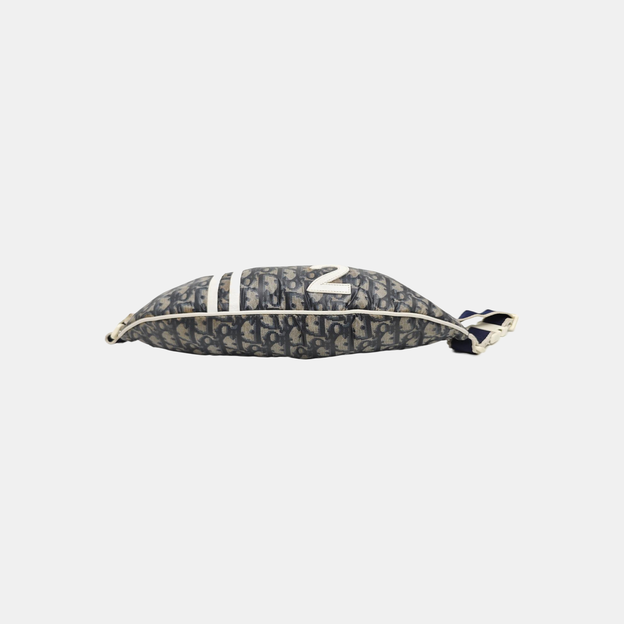 Oblique Fabric Belt Bag Blue