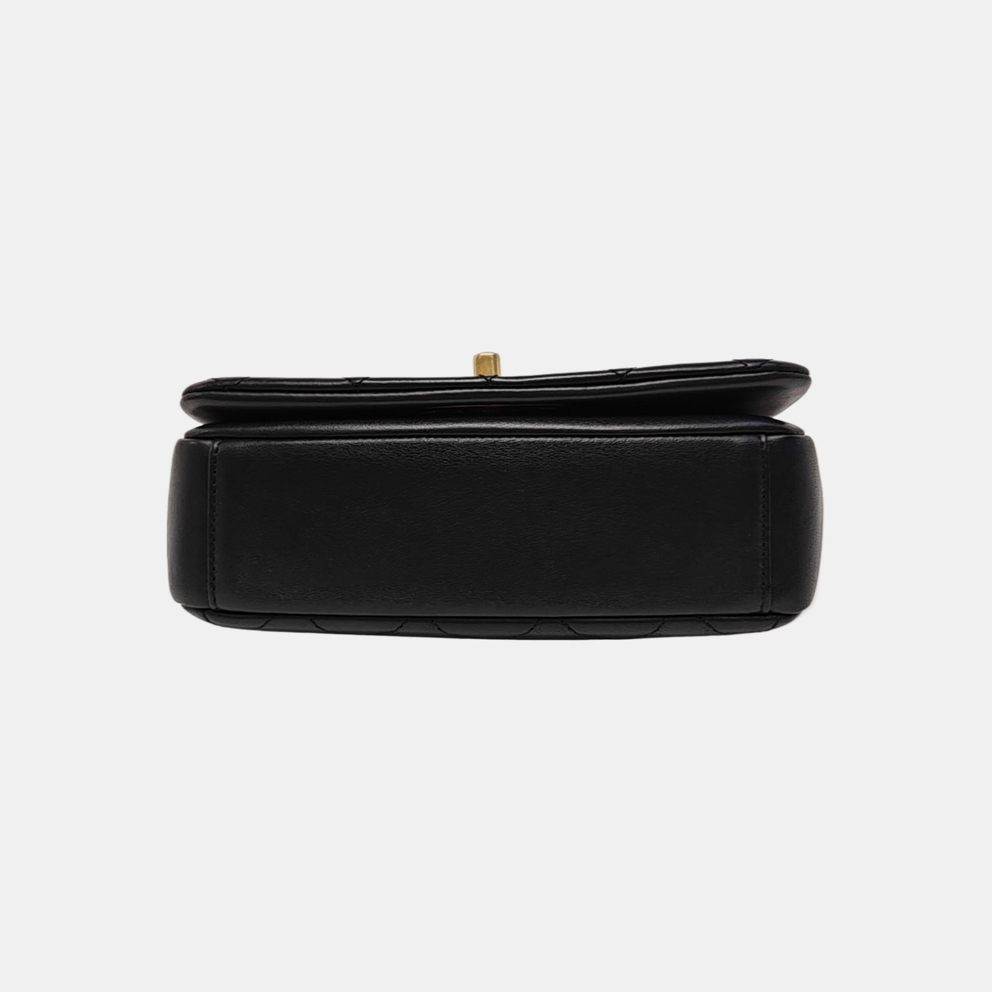 Quilted Lambskin Shoulder Bag Black