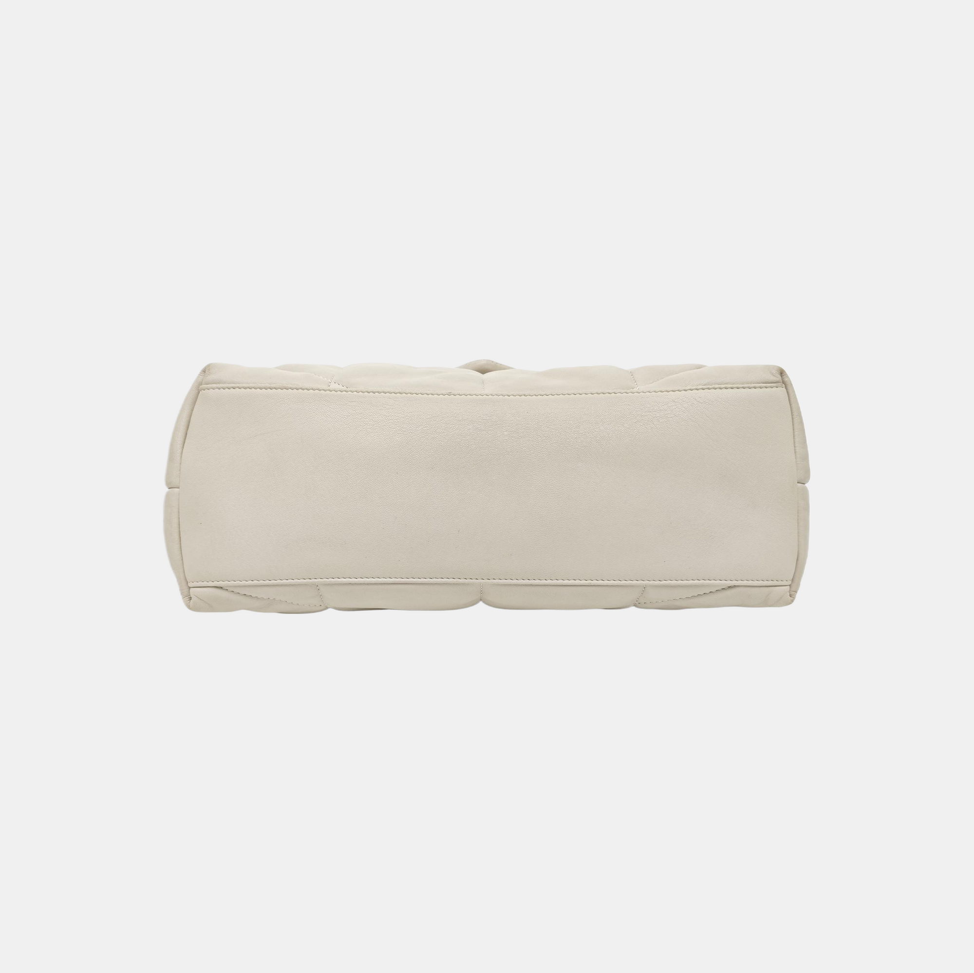 PUFFER Medium Quilted Lambskin White