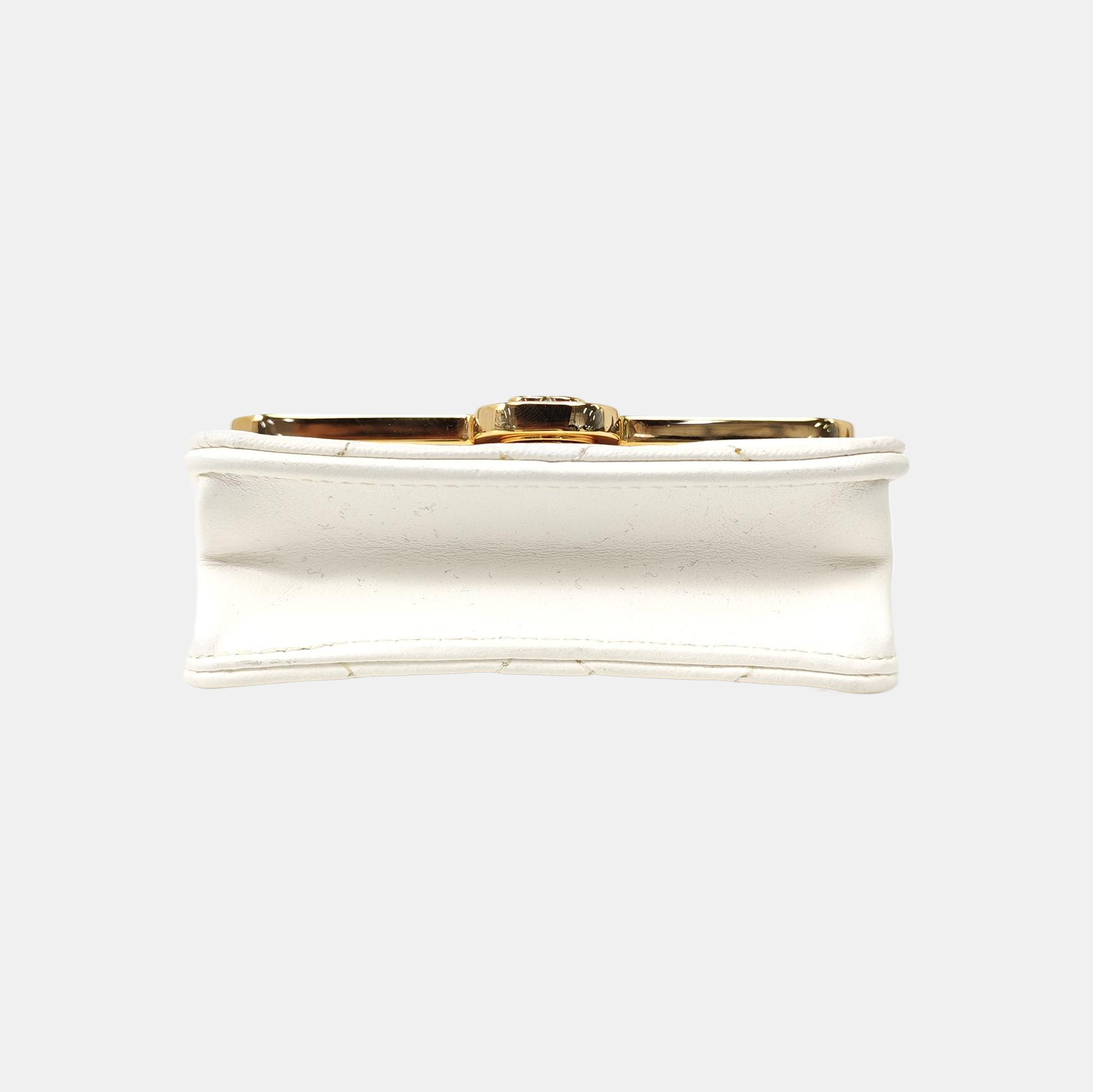 Quilted Lambskin Shoulder Bag White