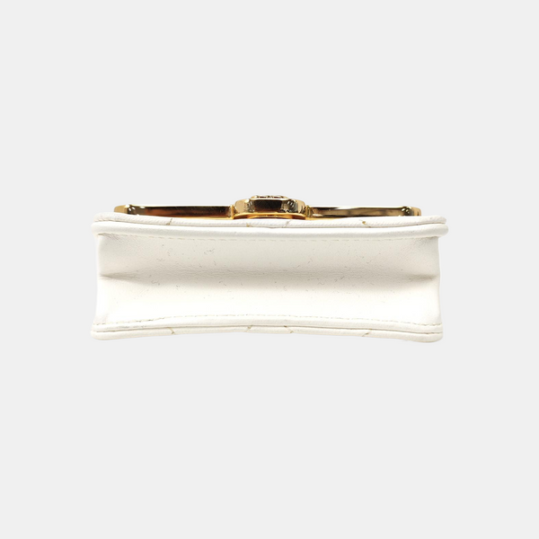 Quilted Lambskin Shoulder Bag White