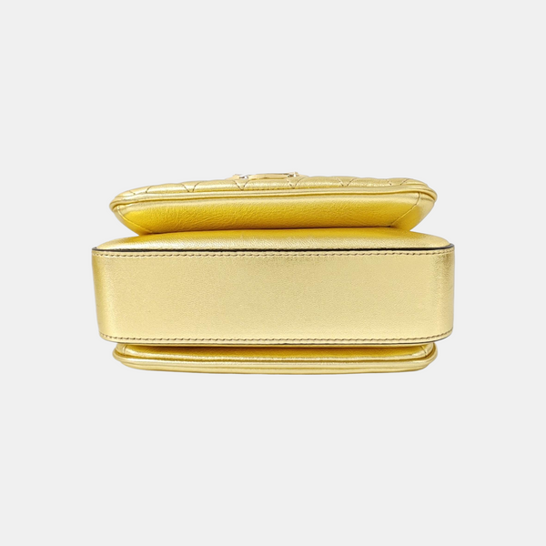 Quilted Calfskin Shoulder Bag Gold