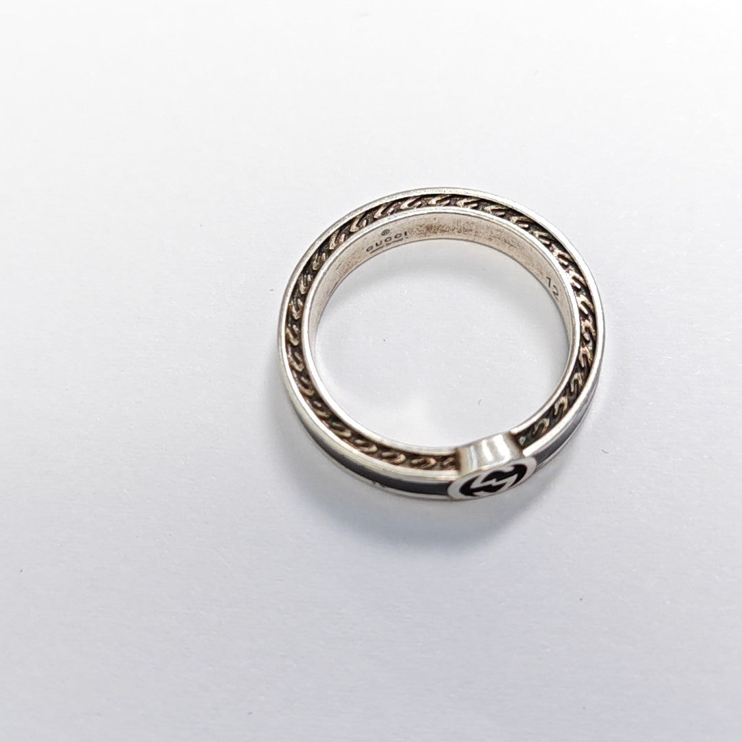 Interlocking G 925 Sterling Silver Ring HK 12