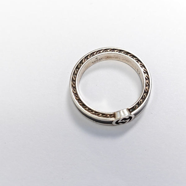 Interlocking G 925 Sterling Silver Ring HK 12