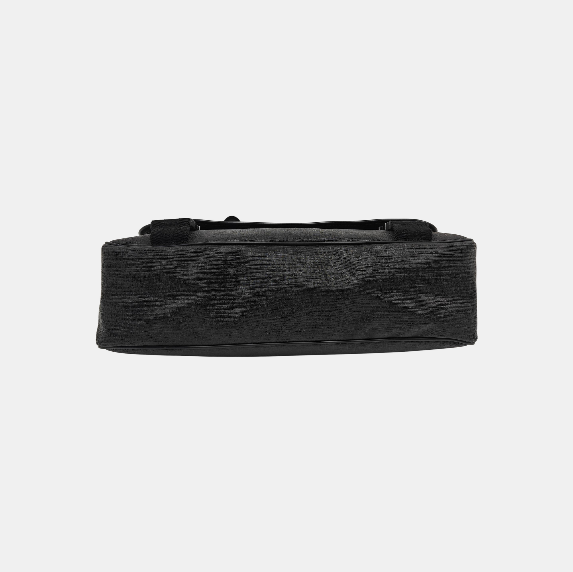 Coated Canvas Crossbody Bag Black
