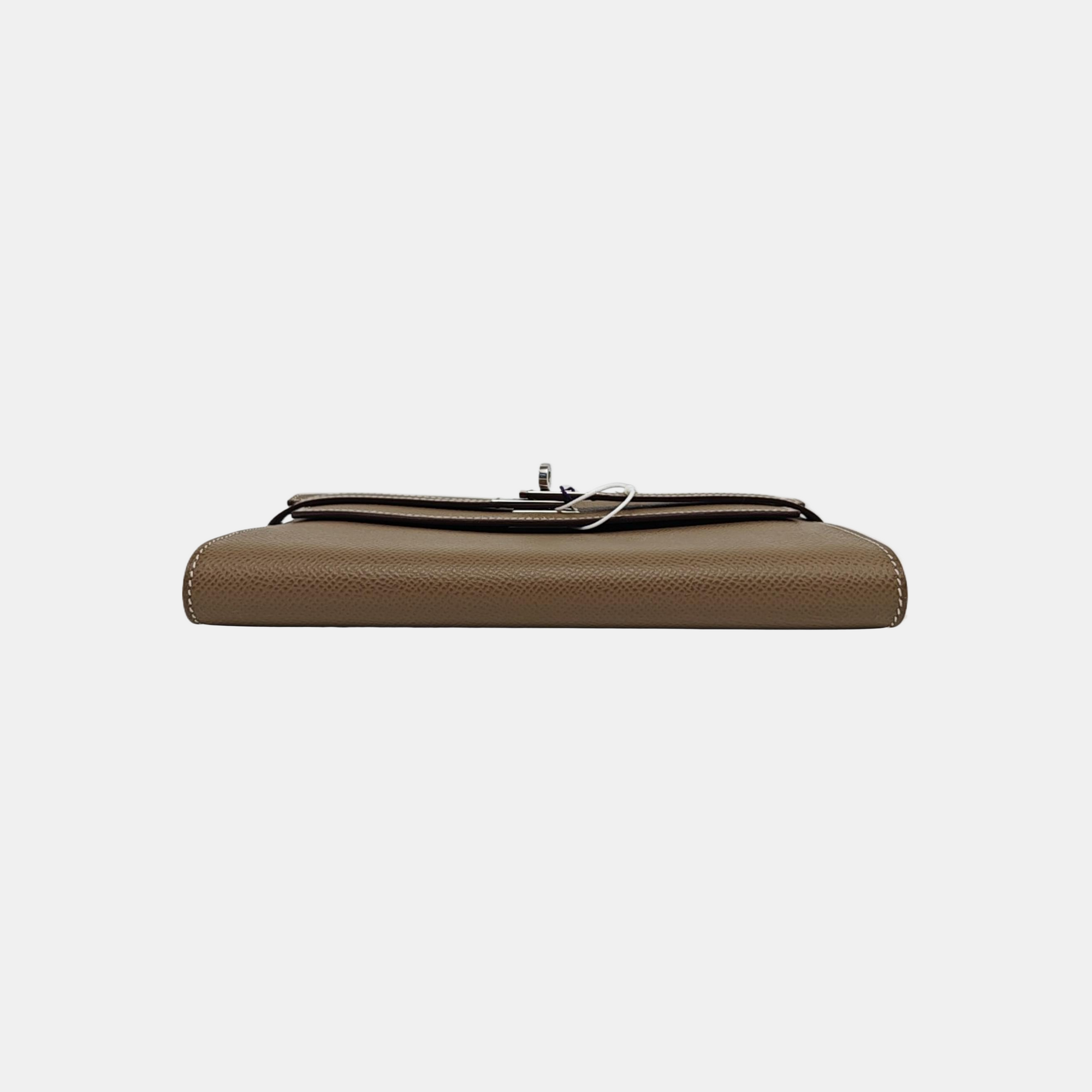 Authenticated pre-owned  Kelly Epsom Grey - Clutch at Looply