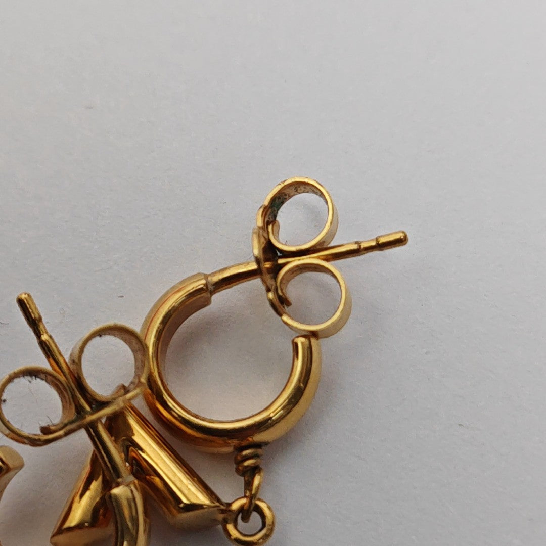 Metal Gold Stud Earrings