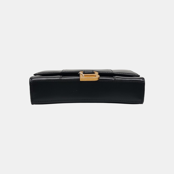 Hourglass Wallet On Chain Mini Calfskin Black