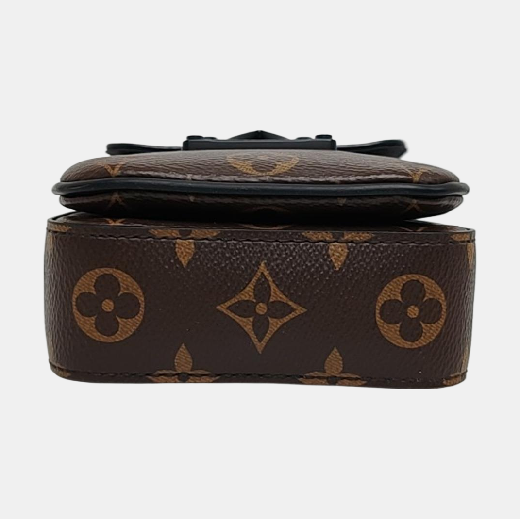 S LOCK Mini Monogram Coated Canvas Brown