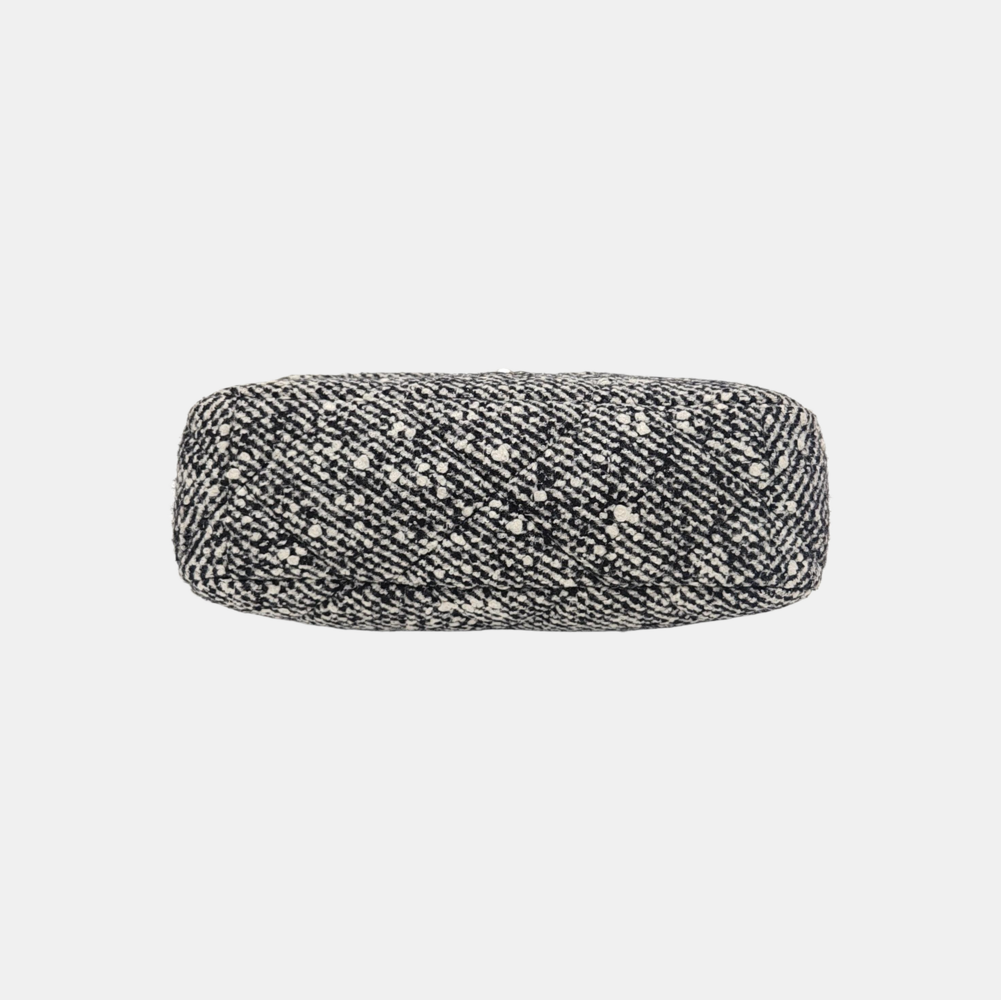 CHANEL 19 Large Quilted Wool Gray