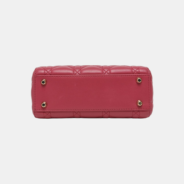 Lady Dior Mini Cannage Lambskin Red