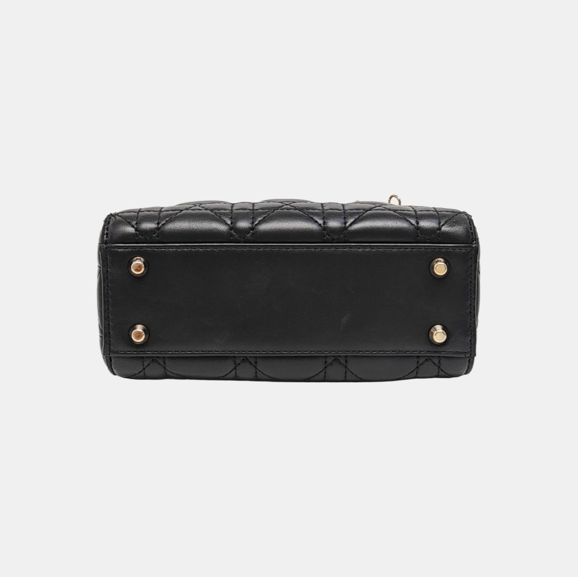 Lady Dior Mini Cannage Lambskin Black