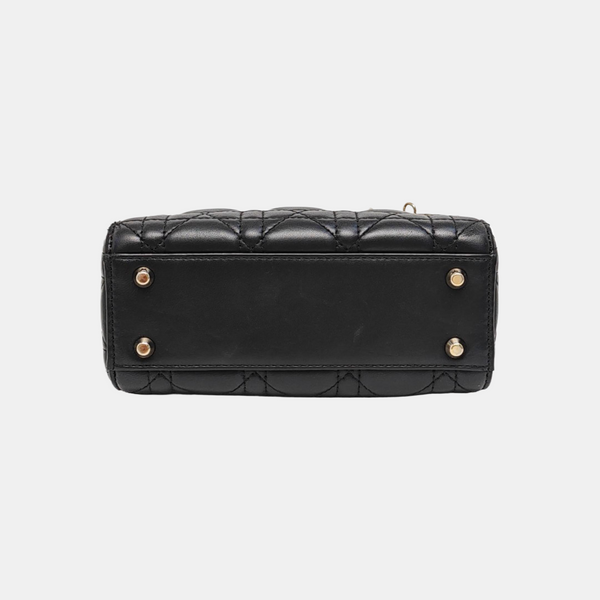 Lady Dior Mini Cannage Lambskin Black