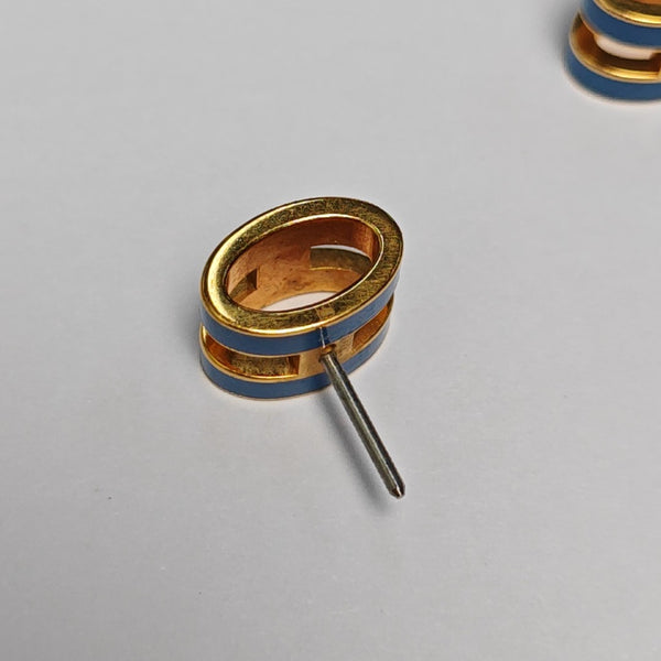 Pop H Metal Gold Stud Earrings