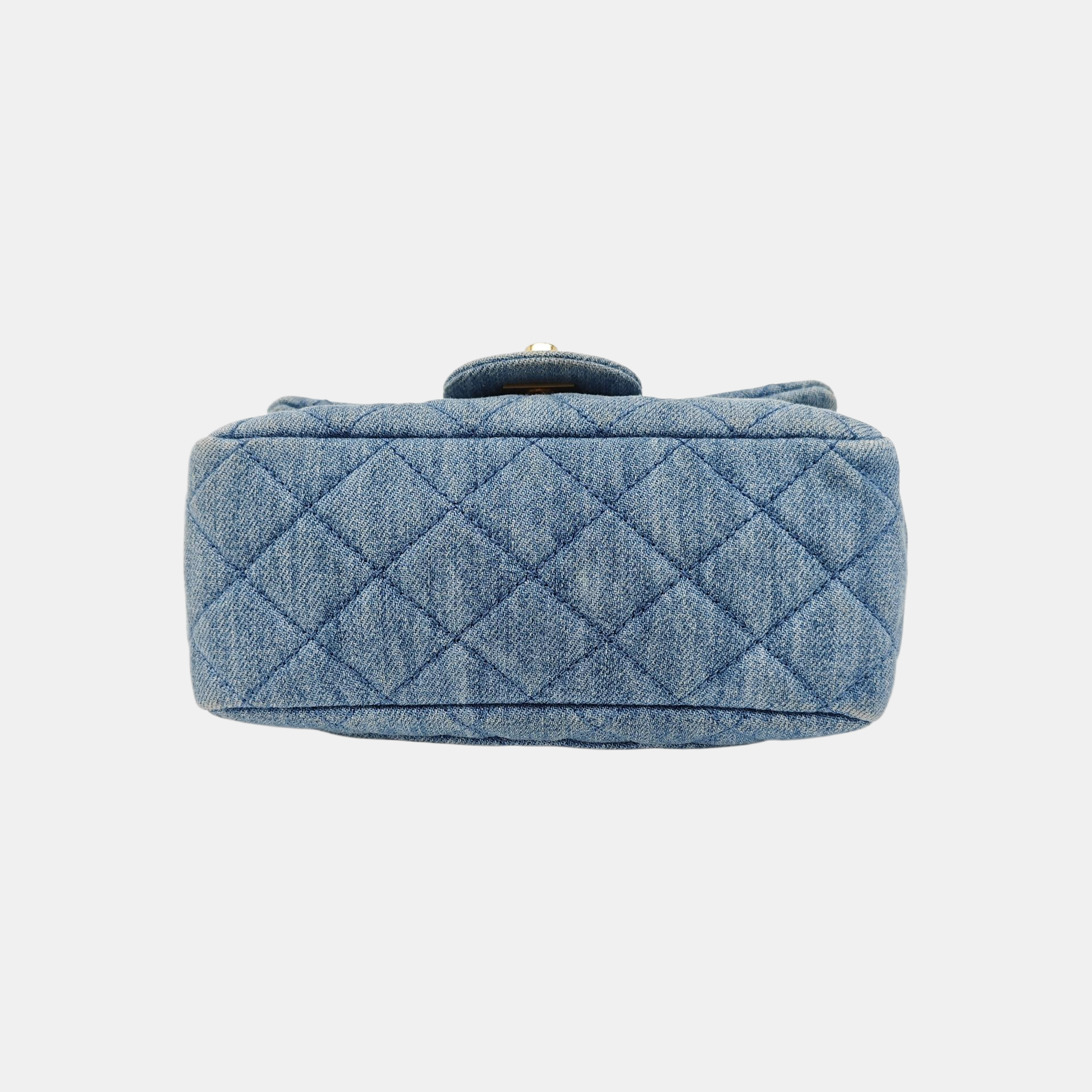 CLASSIC FLAP Mini Quilted Denim Blue