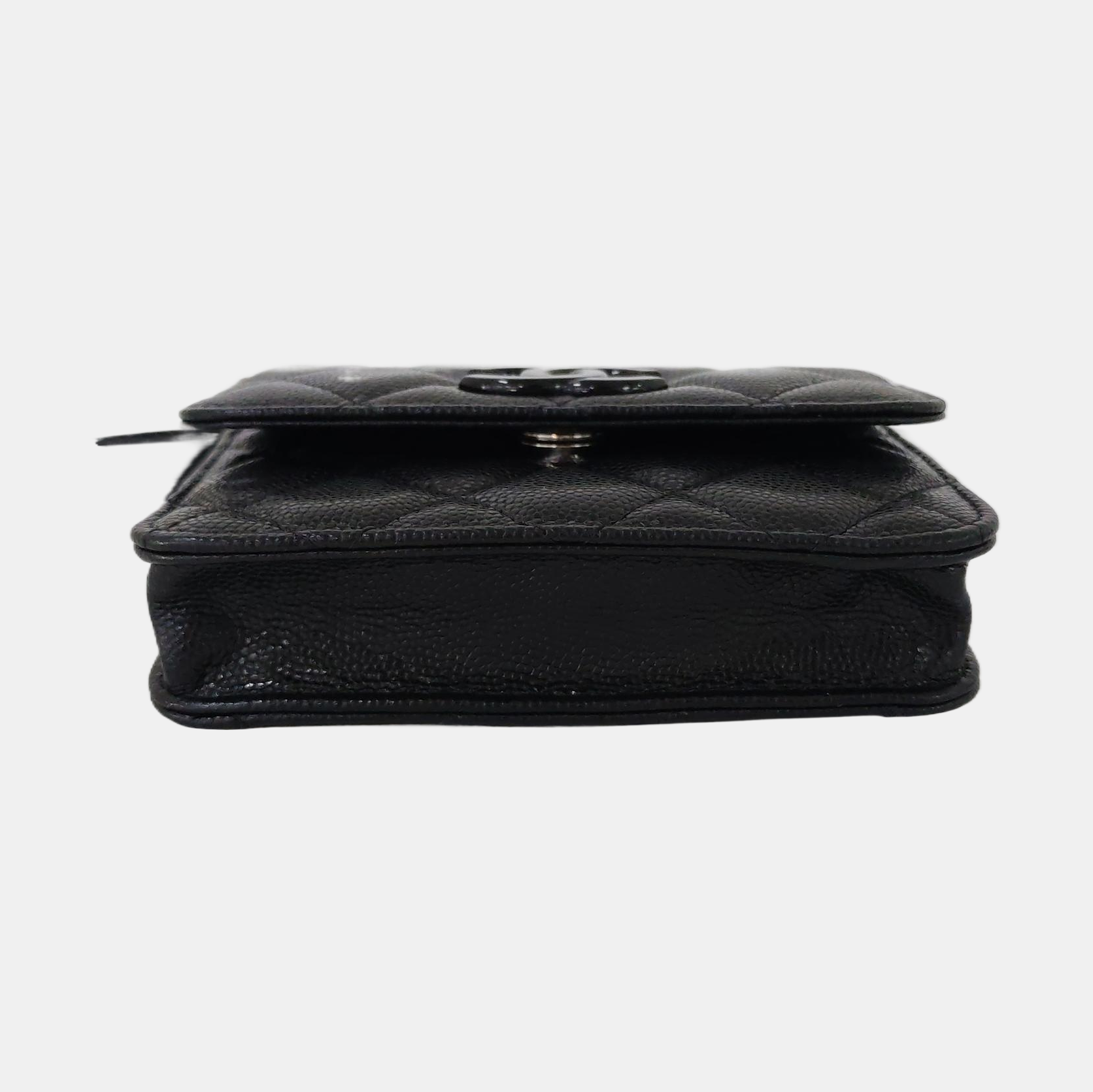 Quilted Grained Calfskin Black