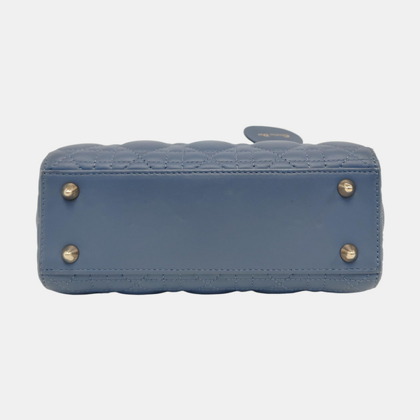 Lady Dior Small Cannage Lambskin Blue